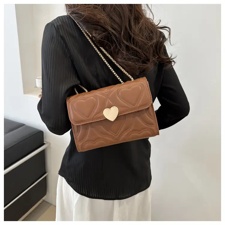 Women's Black Heart Embroidery Shoulder Crossbody Bag — feature 18
