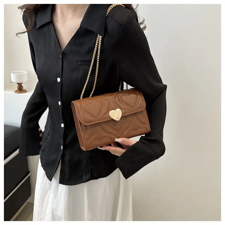 Women's Black Heart Embroidery Shoulder Crossbody Bag — feature 19