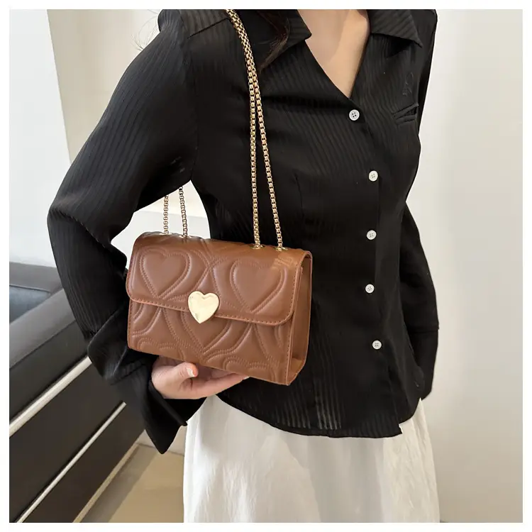 Women's Black Heart Embroidery Shoulder Crossbody Bag — feature 20