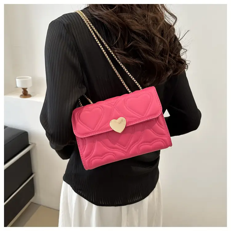 Women's Black Heart Embroidery Shoulder Crossbody Bag — feature 22