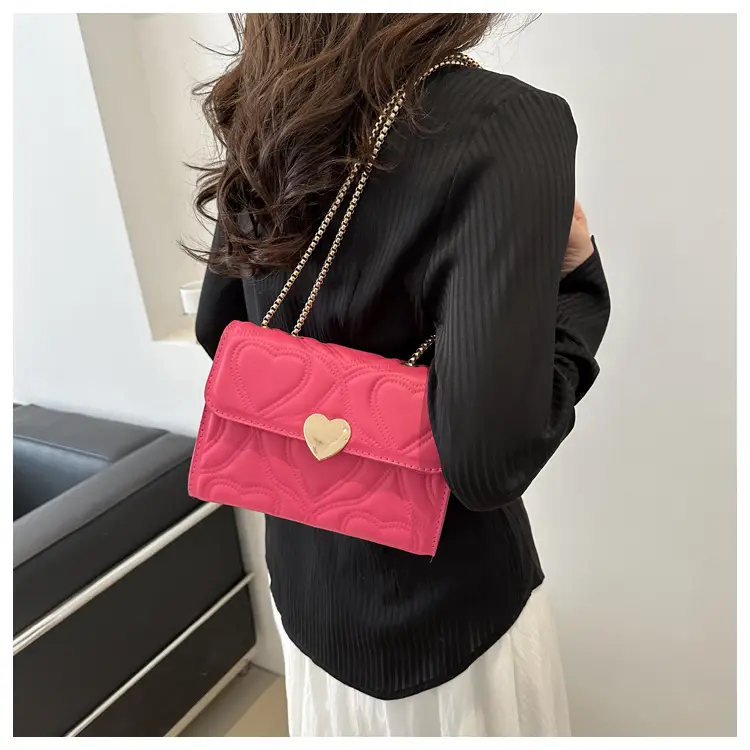 Women's Black Heart Embroidery Shoulder Crossbody Bag — feature 23