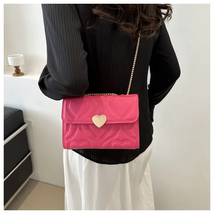 Women's Black Heart Embroidery Shoulder Crossbody Bag — feature 25