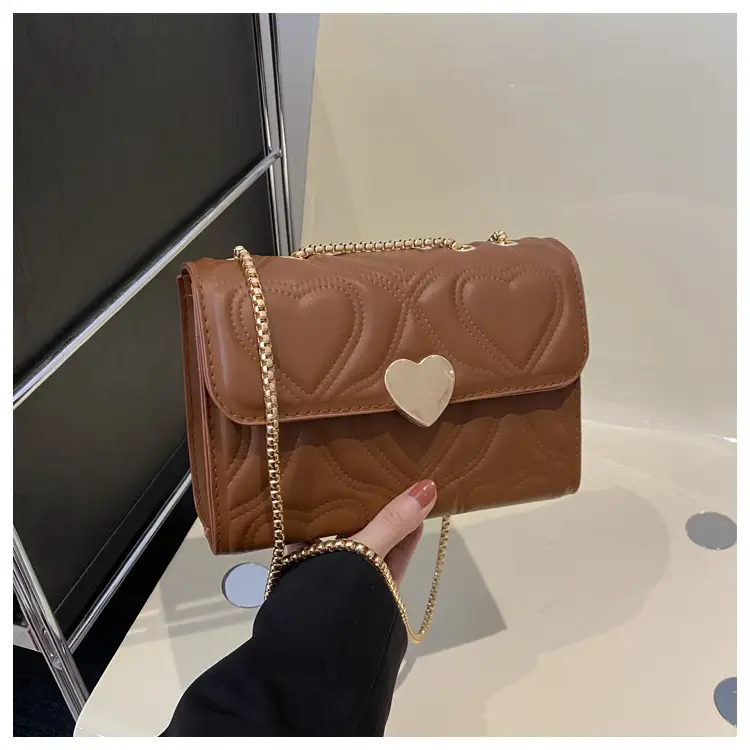 Women's Black Heart Embroidery Shoulder Crossbody Bag — feature 30