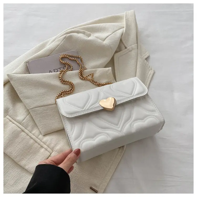 Women's Black Heart Embroidery Shoulder Crossbody Bag - Image 2