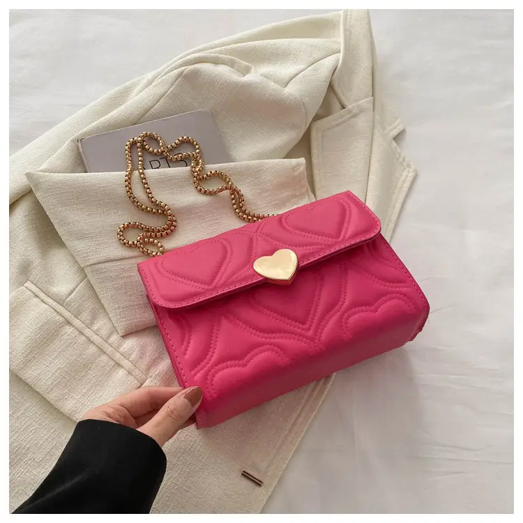 Women's Black Heart Embroidery Shoulder Crossbody Bag - Image 3