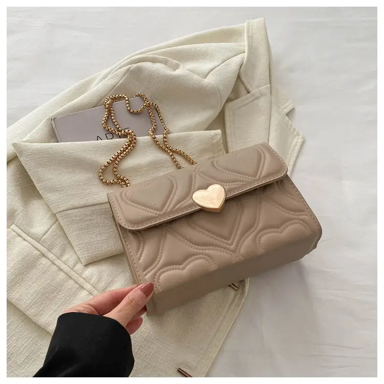 Women's Black Heart Embroidery Shoulder Crossbody Bag - Image 4