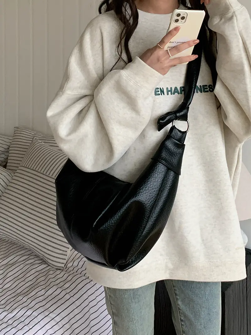 Pink Leather Shoulder Messenger Bag for Women - Image 7