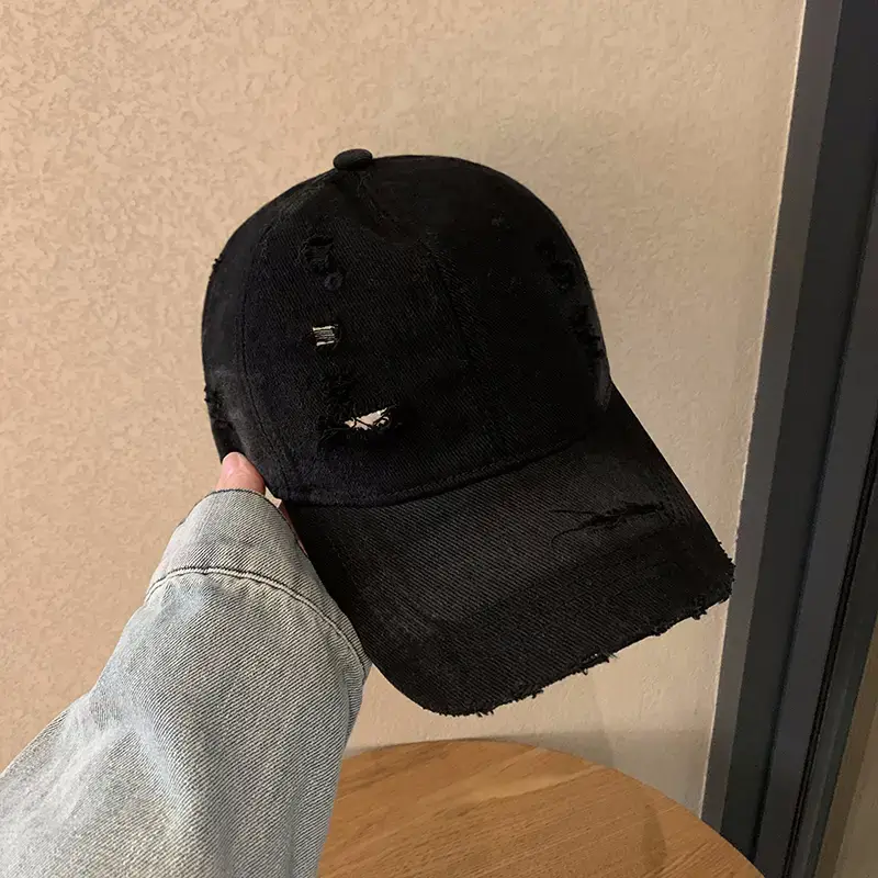 Retro Distressed Blue Baseball Cap for Women Spring Summer 2024 - Image 2