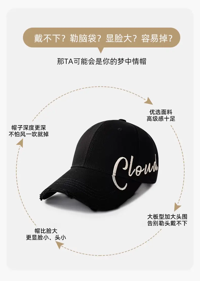 Beige Crewn't Embroidered Baseball Cap Women Men Summer — feature 7