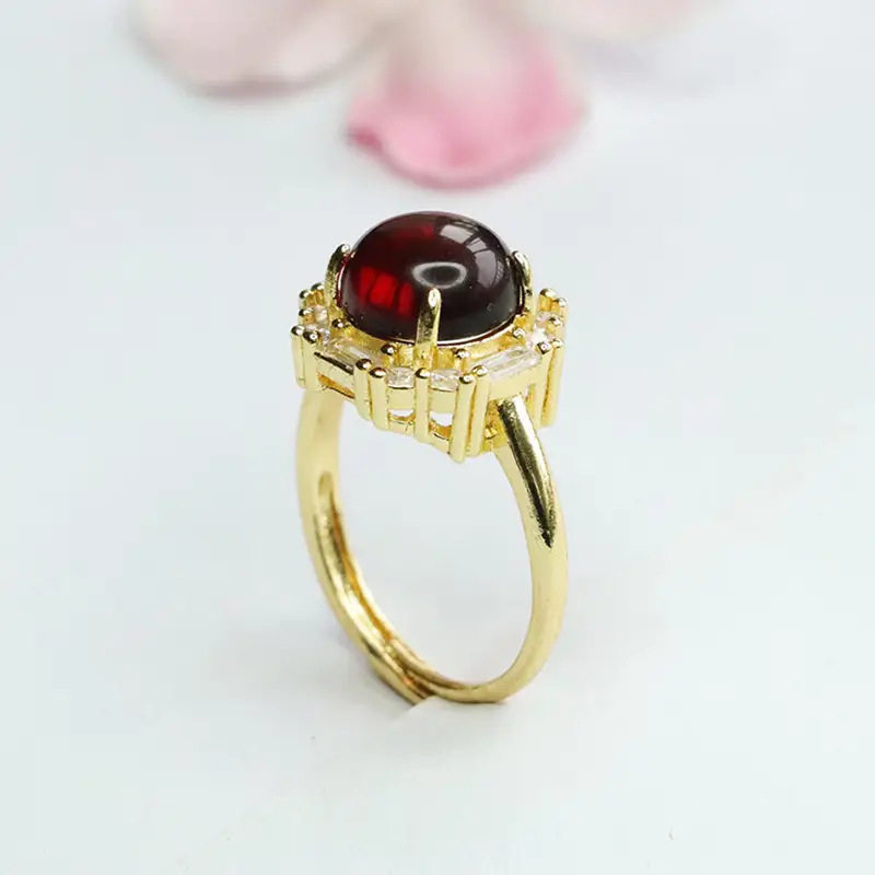 Guan Yu Natural Amber Ring Vintage Style Women's - Image 5