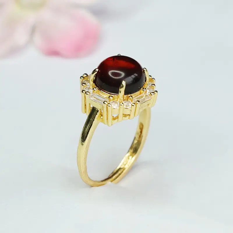 Guan Yu Natural Amber Ring Vintage Style Women's — feature 11