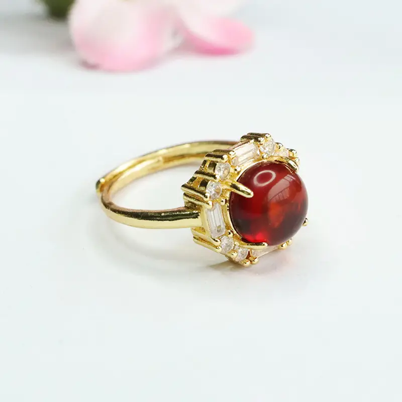 Guan Yu Natural Amber Ring Vintage Style Women's — feature 8