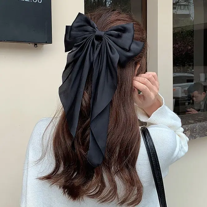 Black Bow Hairpin Clip for Women - Image 4