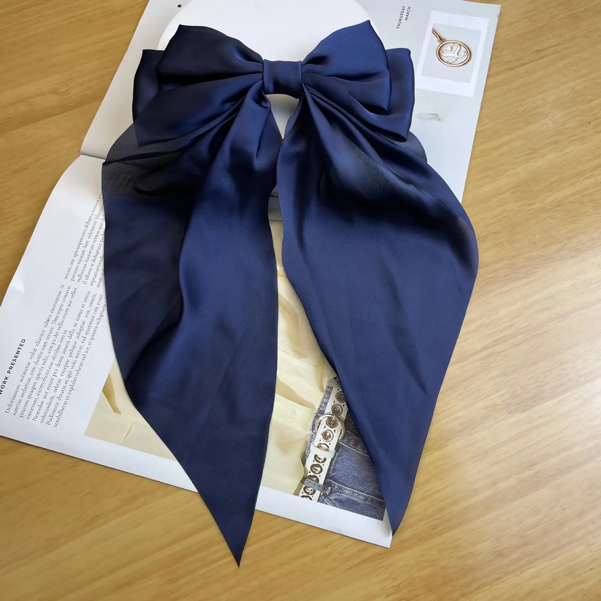 Black Bow Hairpin Clip for Women - Image 5