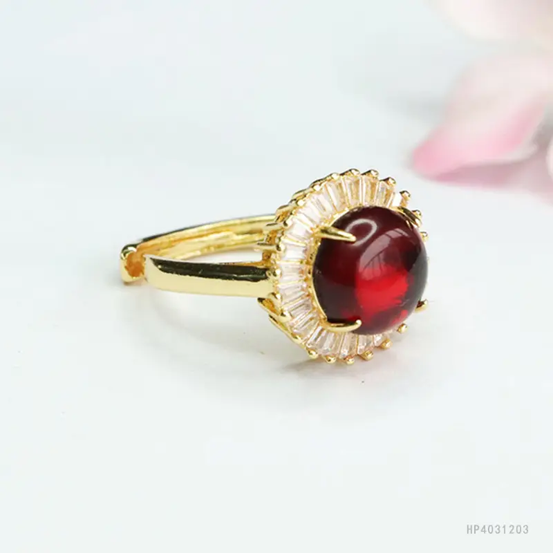 Guan Yu Natural Amber Ring Blood Amber Ring Female National Trend Jewelry - Image 3