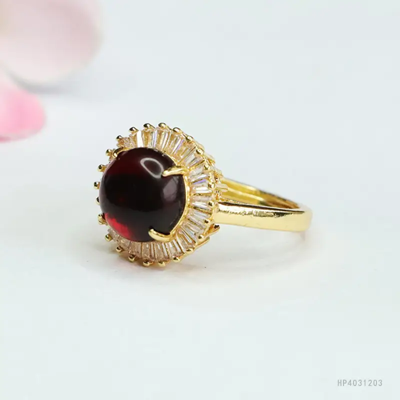Guan Yu Natural Amber Ring Blood Amber Ring Female National Trend Jewelry - Image 4