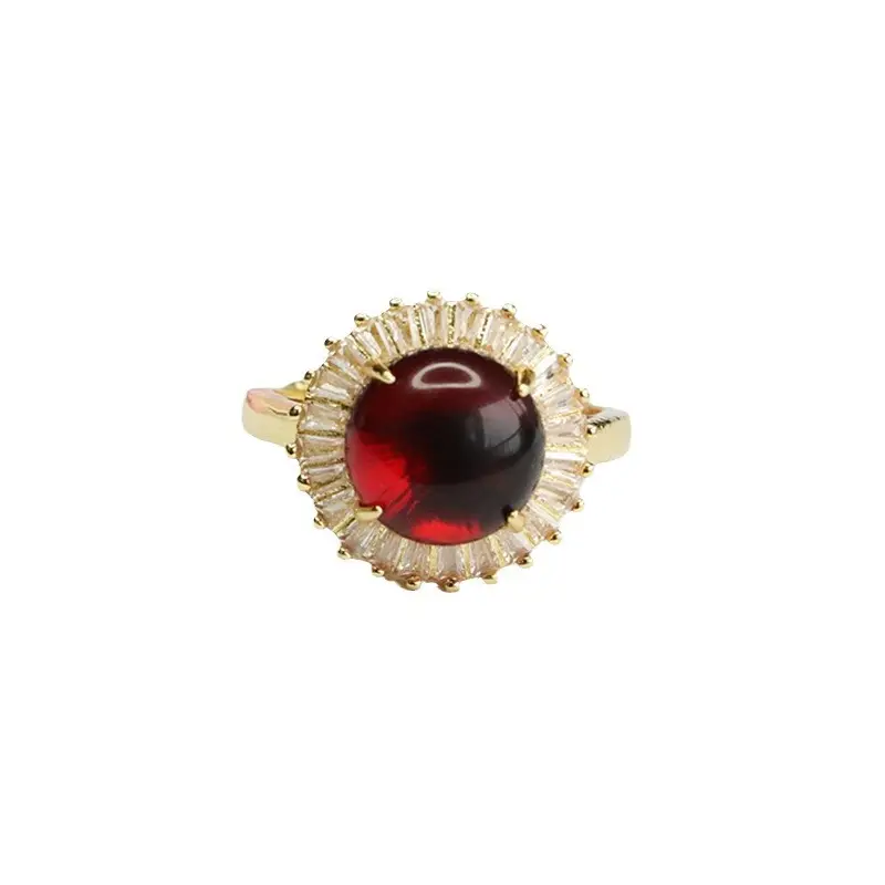 Guan Yu Natural Amber Ring Blood Amber Ring Female National Trend Jewelry - Image 6