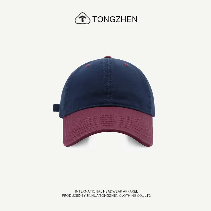 Men's Blue Maroon Peaked Baseball Cap - Image 6