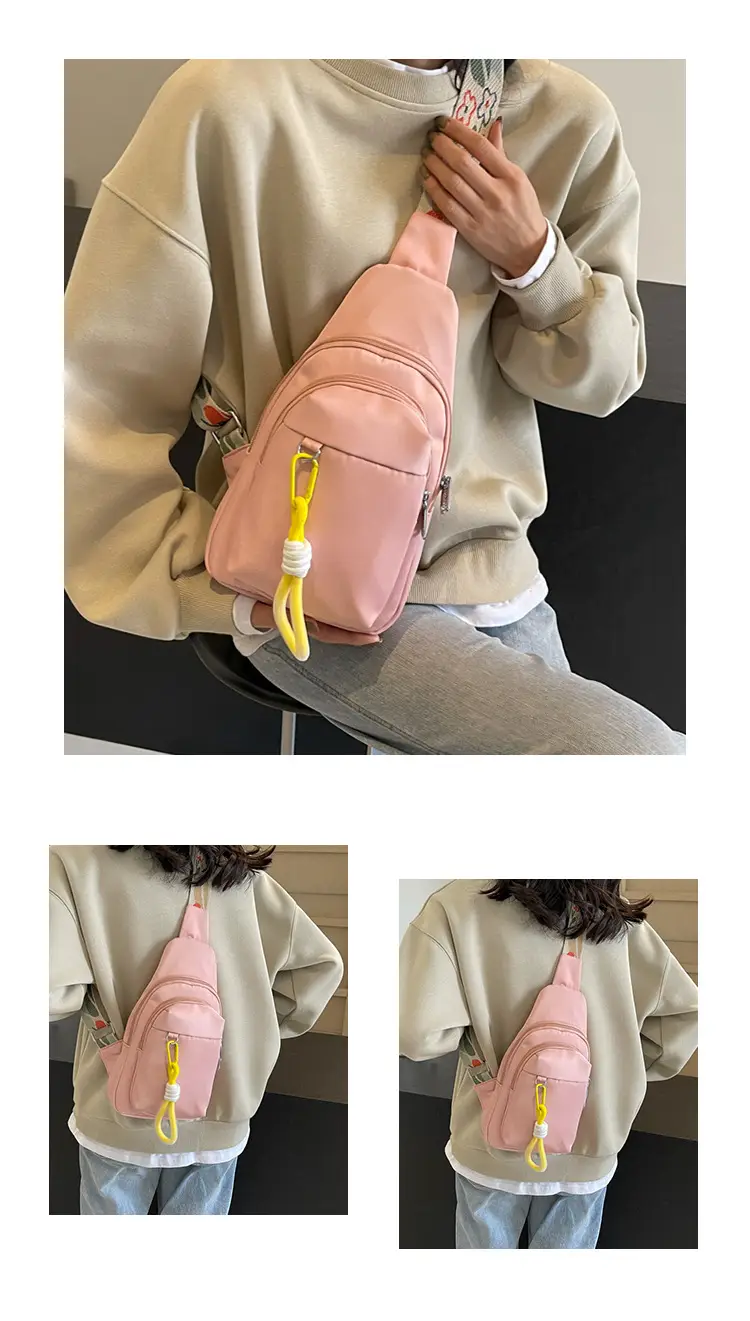 Pink Multi-Compartment Shoulder Bag for Women — feature 10