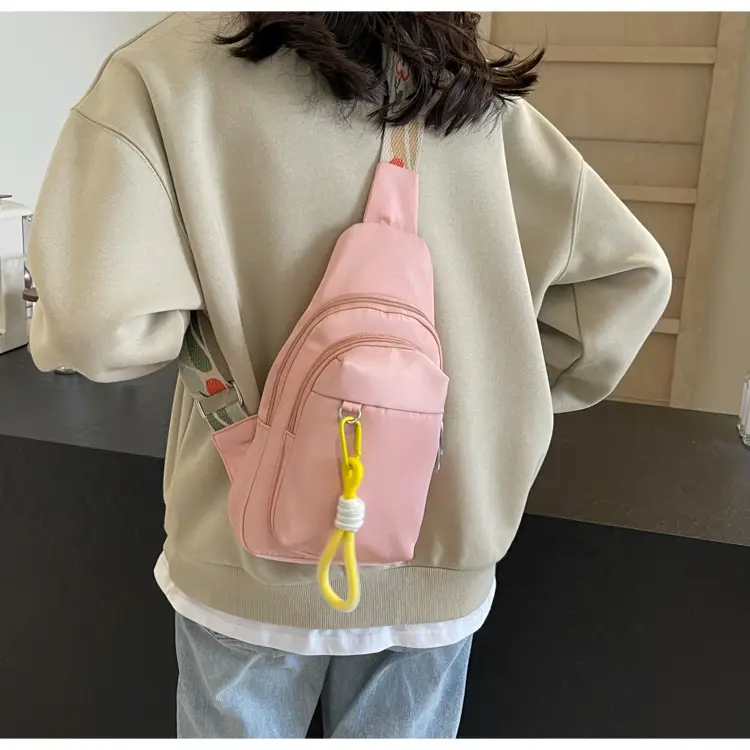 Pink Multi-Compartment Shoulder Bag for Women — feature 24
