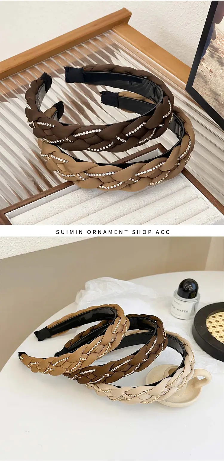Vintage Twist Headband for Women Brown High-Grade Non-Slip — feature 2