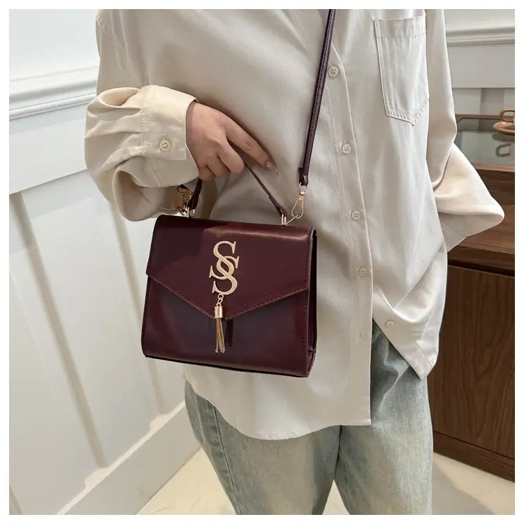 Black Shoulder Bag with Gold Logo for Women — feature 10