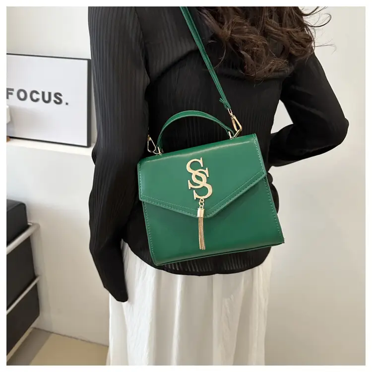 Black Shoulder Bag with Gold Logo for Women — feature 13
