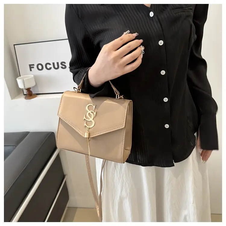 Black Shoulder Bag with Gold Logo for Women — feature 14