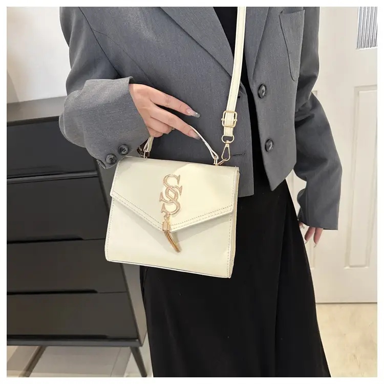 Black Shoulder Bag with Gold Logo for Women — feature 17