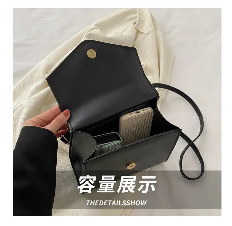 Black Shoulder Bag with Gold Logo for Women — feature 6