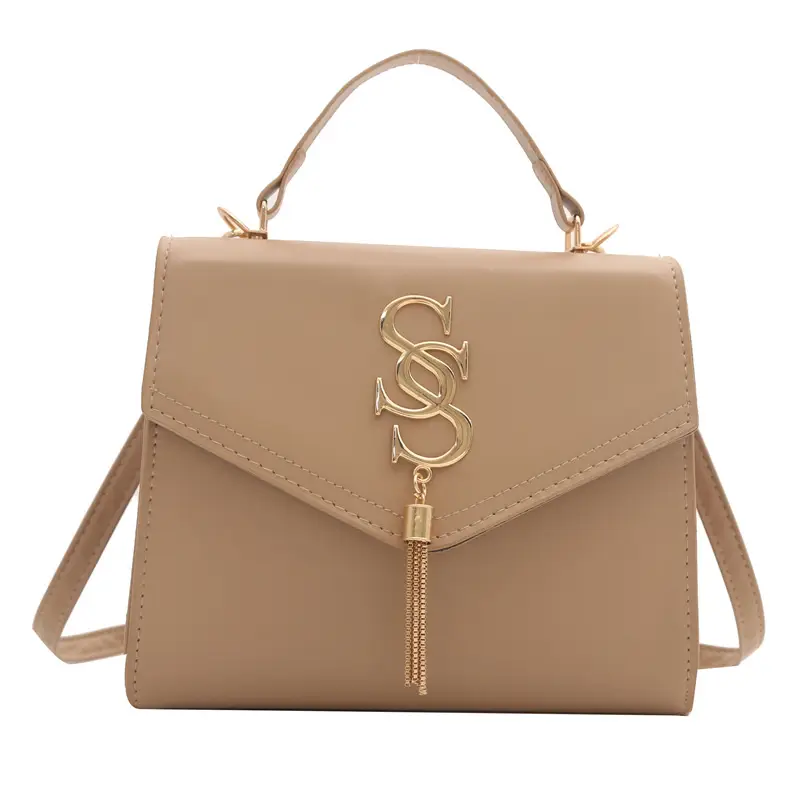 Black Shoulder Bag with Gold Logo for Women - Image 4