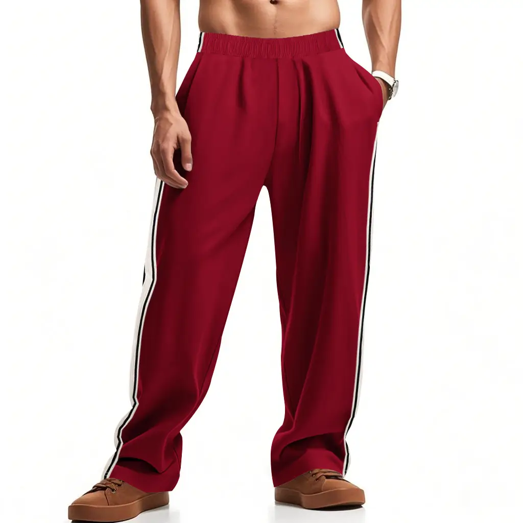 Men's 2025 Cross-Border Pants Loose Side Striped Wide Leg