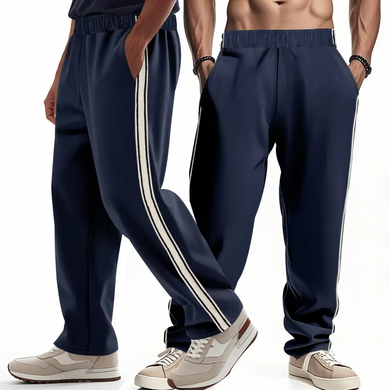 Men's 2025 Cross-Border Pants Loose Side Striped Wide Leg — feature 14