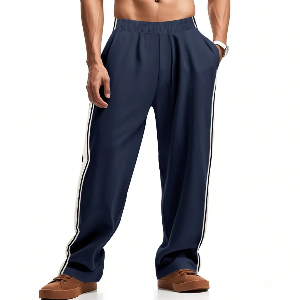 Men's 2025 Cross-Border Pants Loose Side Striped Wide Leg — feature 15