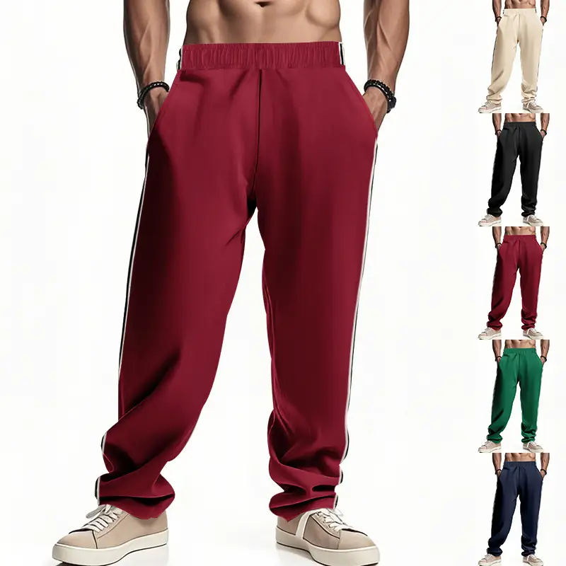 Men's 2025 Cross-Border Pants Loose Side Striped Wide Leg — feature 4