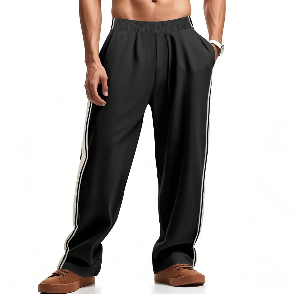 Men's 2025 Cross-Border Pants Loose Side Striped Wide Leg — feature 44