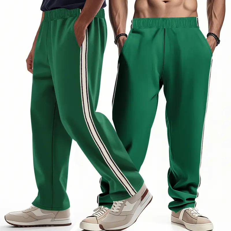 Men's 2025 Cross-Border Pants Loose Side Striped Wide Leg