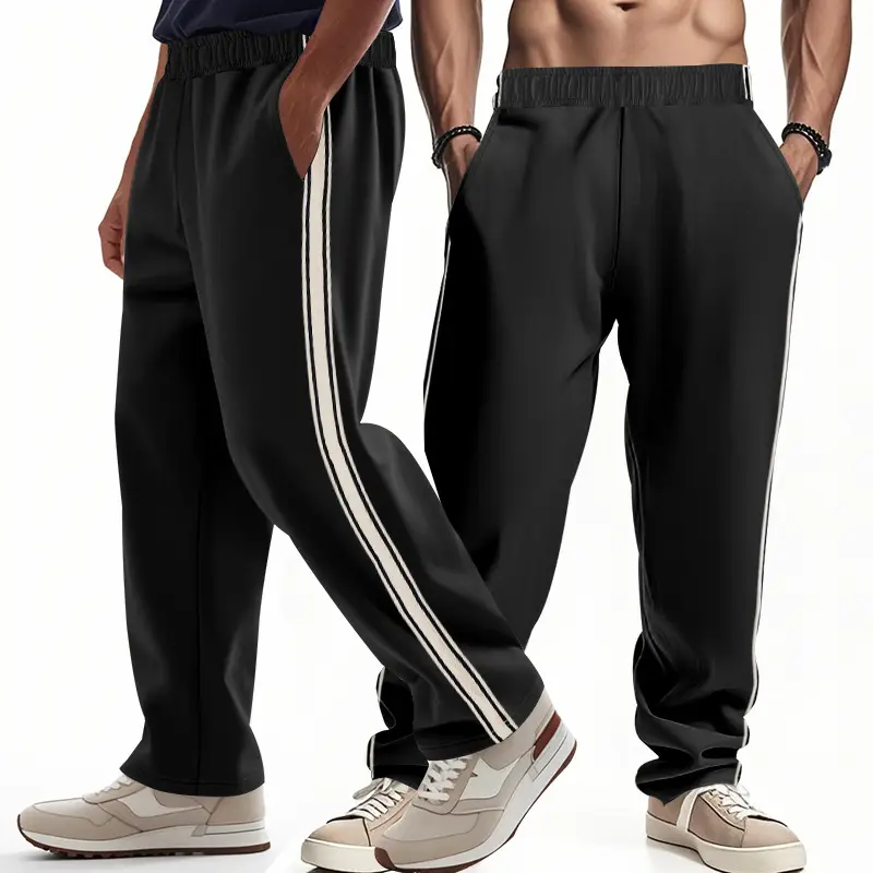 Men's 2025 Cross-Border Pants Loose Side Striped Wide Leg