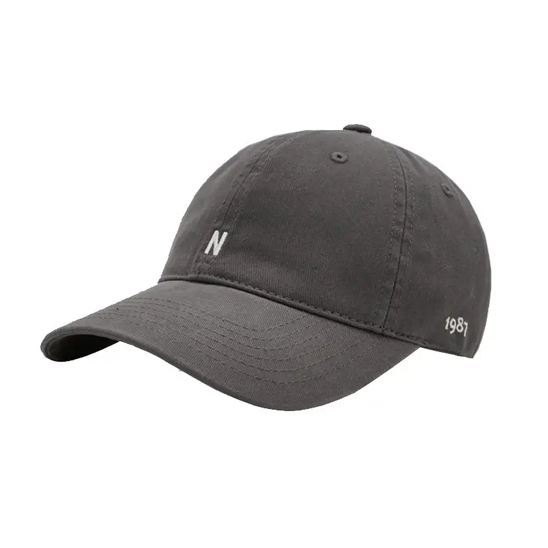 Women's 1987 Letter N Embroidered Beige Baseball Cap