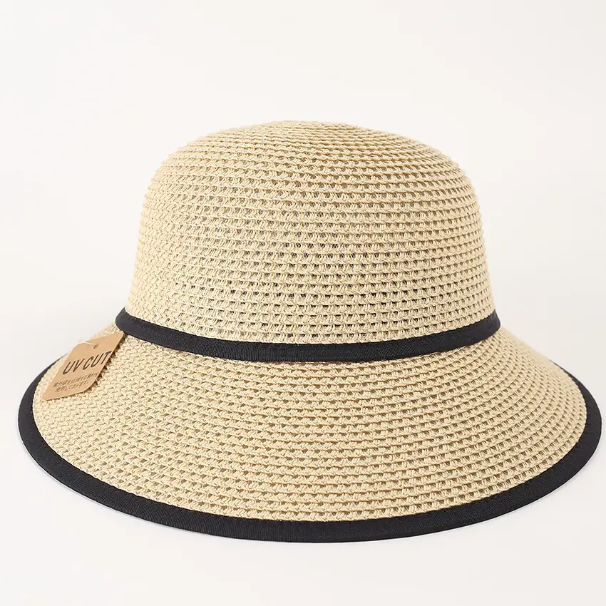 Women Straw Sun Hat with Large Bristle Summer Outdoor Wear — feature 8