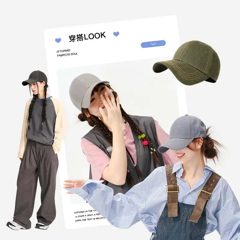 Women Blue Denim Baseball Cap Big Bristle 57-61cm - Image 4
