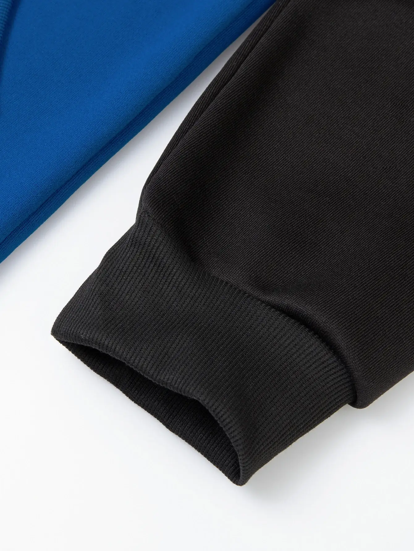 Men's Blue Black Hoodie Sweatshirt Set with Zip Front — feature 10