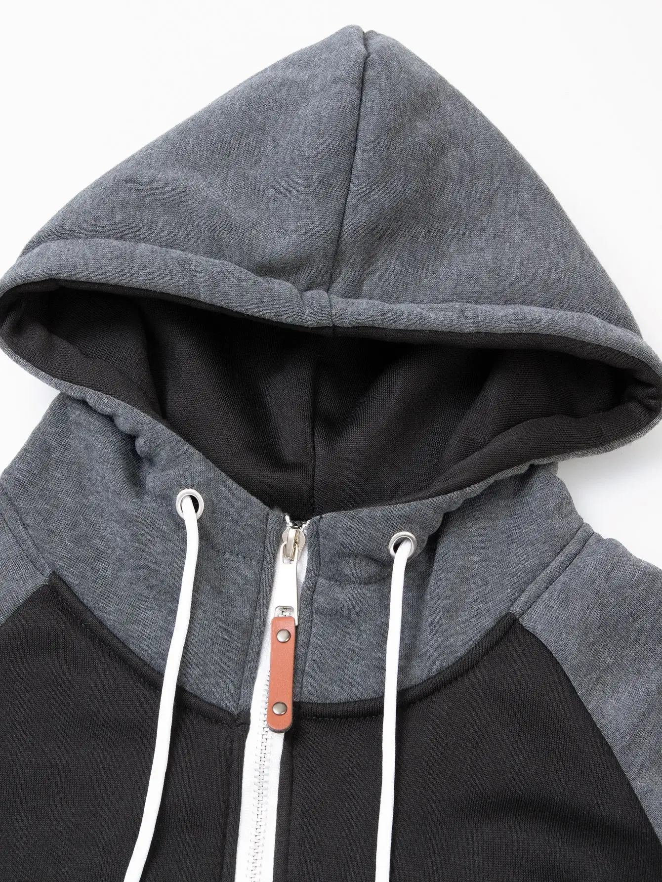 Men's Blue Black Hoodie Sweatshirt Set with Zip Front — feature 17
