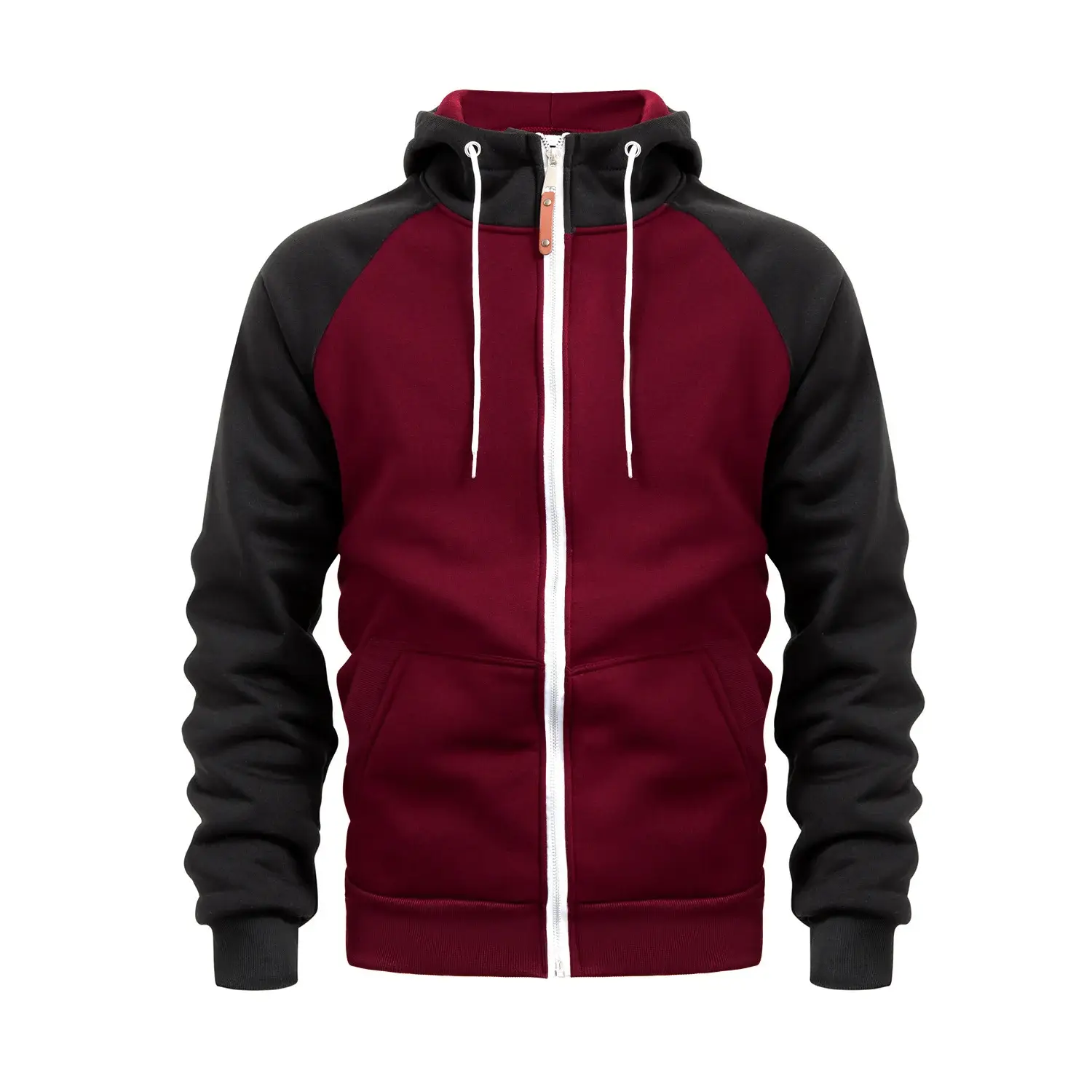 Men's Blue Black Hoodie Sweatshirt Set with Zip Front — feature 23