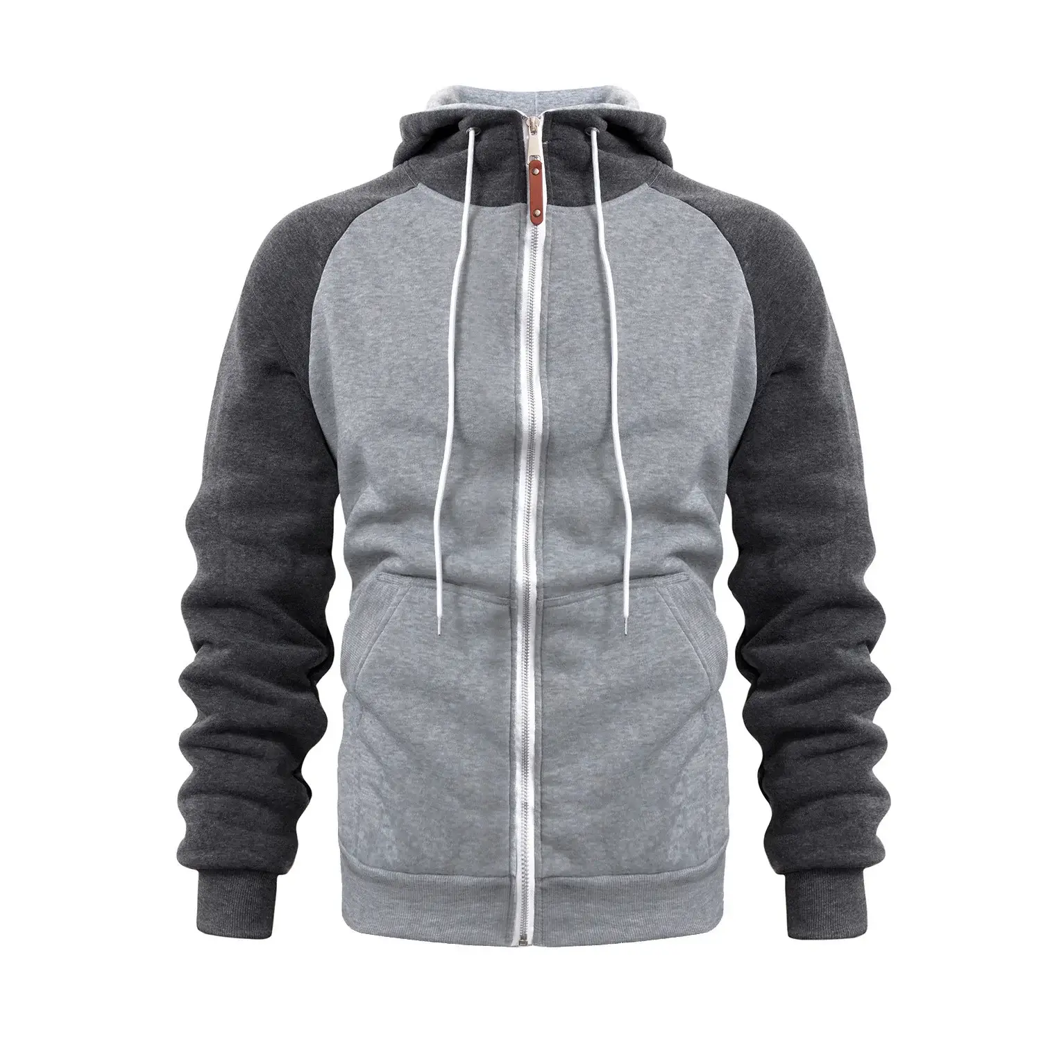 Men's Blue Black Hoodie Sweatshirt Set with Zip Front — feature 35