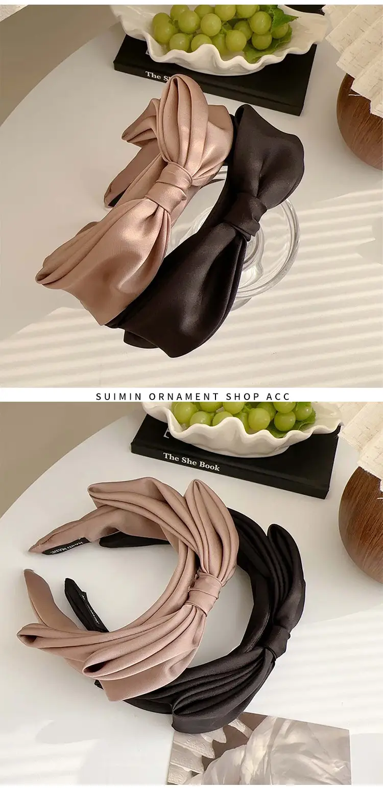 2025 Satin Bow Headband Large Elegant High-End — feature 2