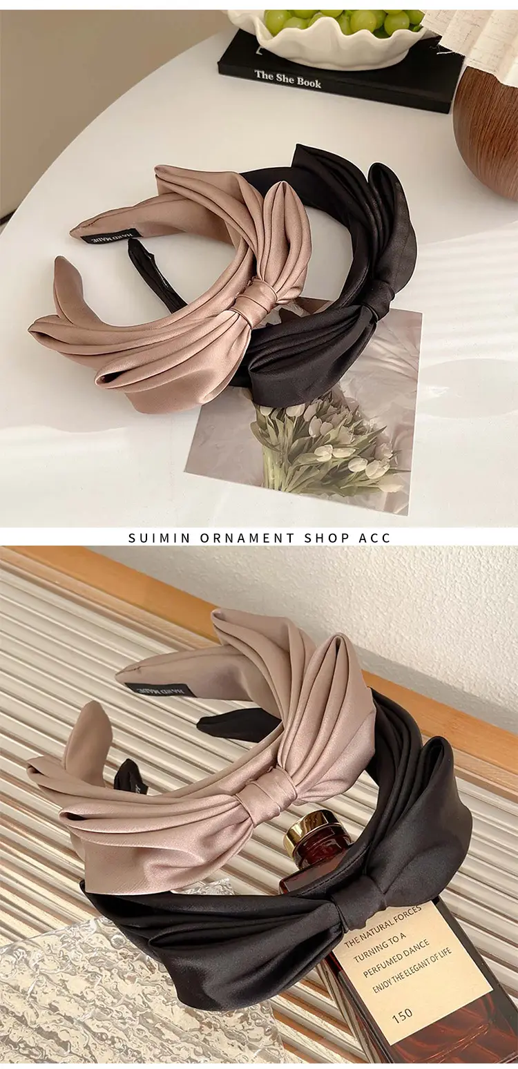 2025 Satin Bow Headband Large Elegant High-End — feature 4