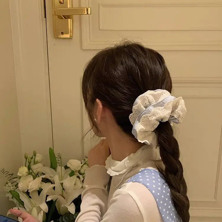 Double Layer Lace Hair Tie Scrunchie 2025 New Spring - Image 4
