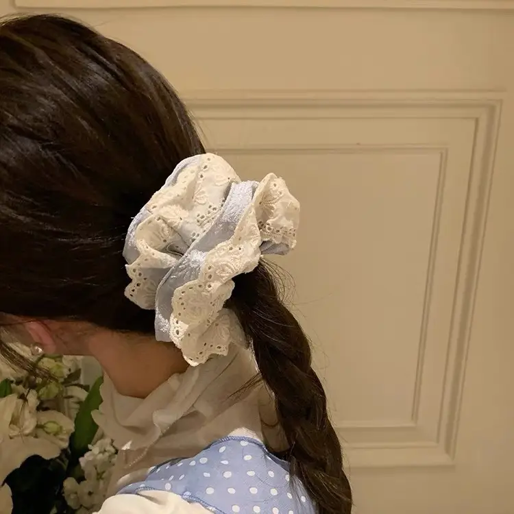 Double Layer Lace Hair Tie Scrunchie 2025 New Spring - Image 5