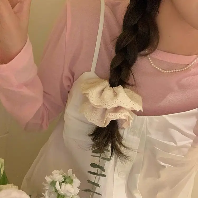 Double Layer Lace Hair Tie Scrunchie 2025 New Spring - Image 6
